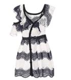 Burberry Wave Guipure Striped Lace Dress