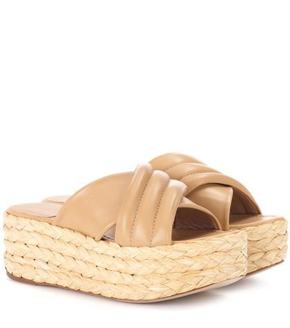 Stuart Weitzman Pufftopraffia Leather Platform Sandals