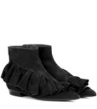 Isabel Marant Ruffle Suede Ankle Boots