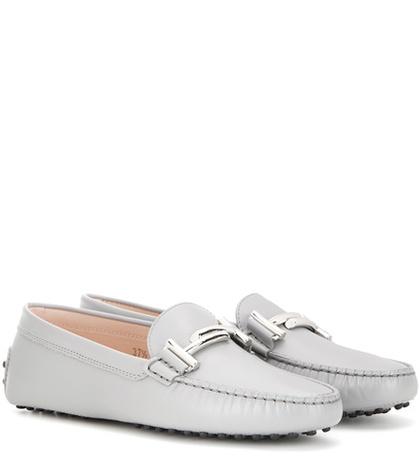 Tod's Gommino Double T Embellished Leather Loafers