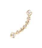 Loren Stewart Double Square Arc Pin White Sapphire 14kt Gold Earring