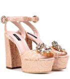 Dolce & Gabbana Embellished Lace Plateau Sandals