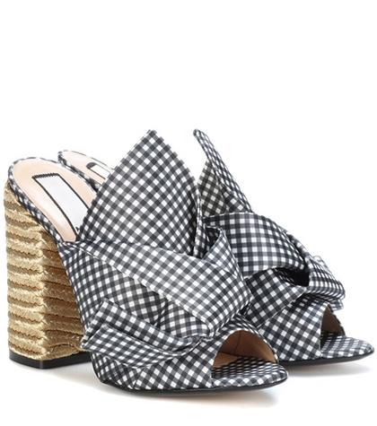 N21 Vichy Plaid Open-toe Pumps