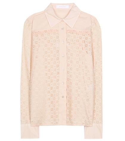 See By Chlo Cotton Eyelet Lace Shirt