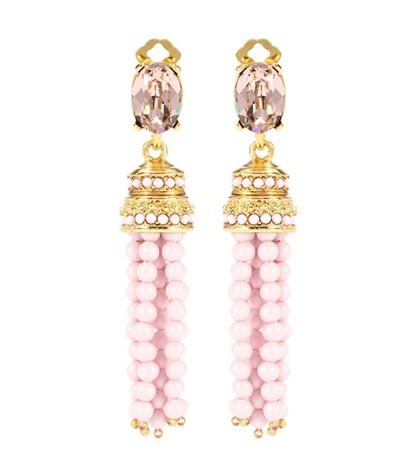 Oscar De La Renta Crystal-embellished Beaded Tassel Earrings