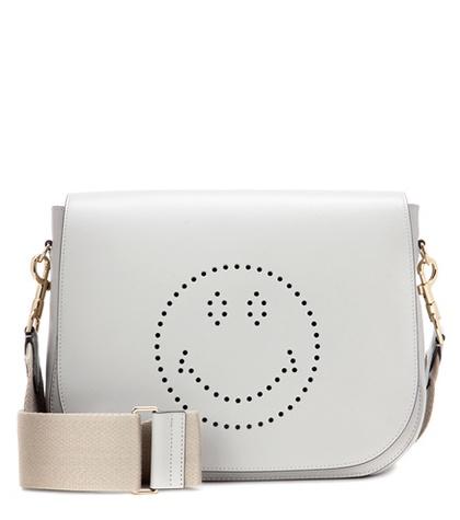 Anya Hindmarch Smiley Ebury Satchel Leather Shoulder Bag