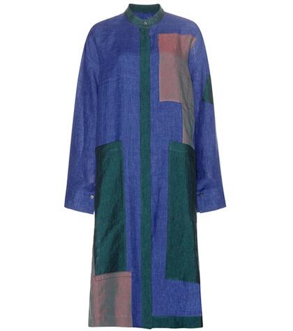 Acne Studios Clouet Patchwork Linen Shirt Dress