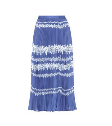 Self-portrait Flower Spell Printed Midi Skirt