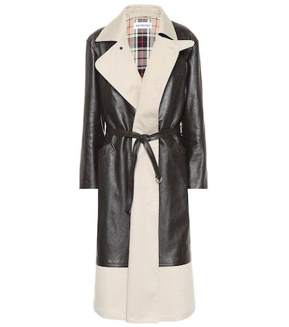 Balenciaga Leather And Canvas Coat