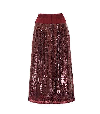 Tibi Sequined Silk Skirt