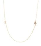 Loren Stewart Square Cut And Round White Sapphire 14kt Yellow Gold Necklace