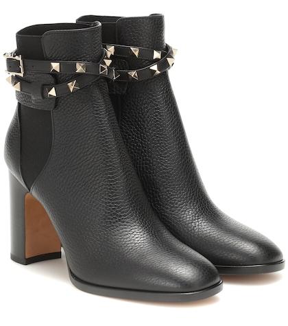 Oscar De La Renta Valentino Garavani Rockstud Leather Ankle Boots