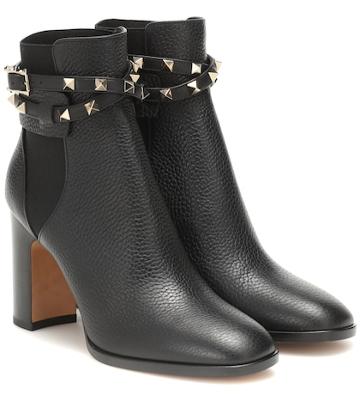 Oscar De La Renta Valentino Garavani Rockstud Leather Ankle Boots