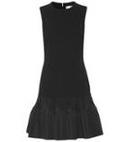 Victoria Victoria Beckham Plissé-trimmed Crêpe Minidress