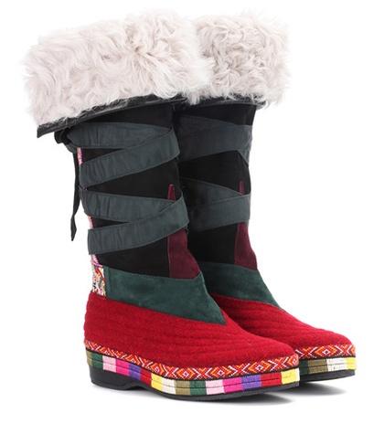 Etro Embroidered Suede Boots