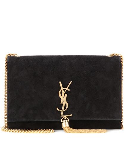 By Malene Birger Classic Monogram Suede Shoulder Bag