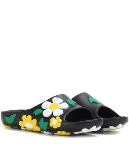 Prada Embellished Slip-on Sandals
