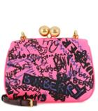 Monse Doodle Print Metal Frame Clutch