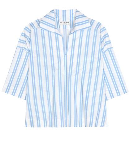 Balenciaga Striped Cotton Blouse