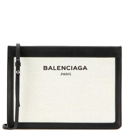 Balenciaga Canvas And Leather Shoulder Bag