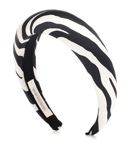Jennifer Behr Thada Zebra-print Silk Headband
