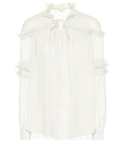Jonathan Simkhai Metallic Silk Blouse