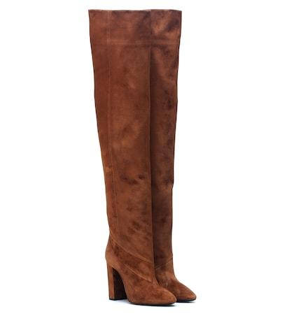 Saint Laurent Lou 100 Suede Boots