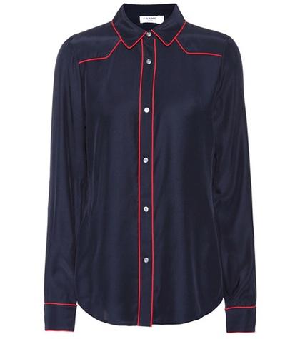 Frame Piped Western Silk Shirt