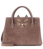 Charlotte Olympia Feline Petit Suede Tote