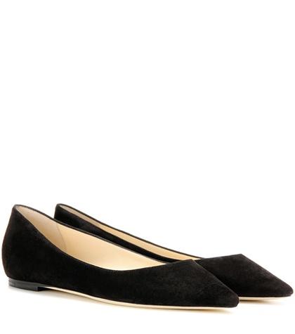 Jimmy Choo Romy Flat Suede Ballerinas
