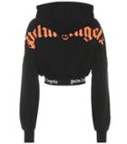 Palm Angels Cropped Cotton Jersey Hoodie
