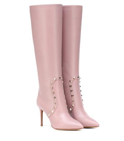 Versace Valentino Garavani Rockstud Leather Boots