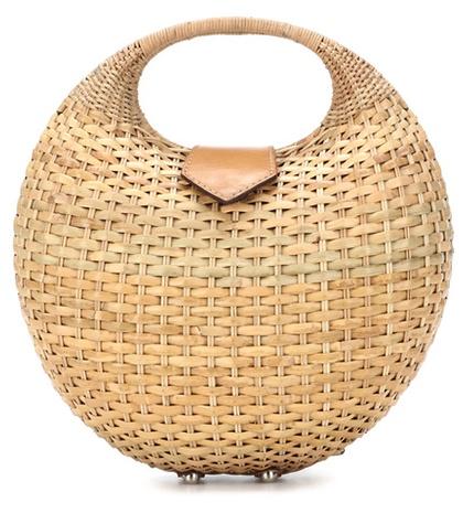 Oscar De La Renta Elena Wicker Basket Bag