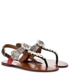 Dolce & Gabbana Crystal-embellished Snakeskin Sandals
