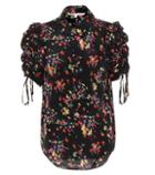 Grlfrnd Carmine Floral Stretch Silk Top