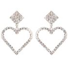 Acne Studios Crystal Heart Clip-on Earrings