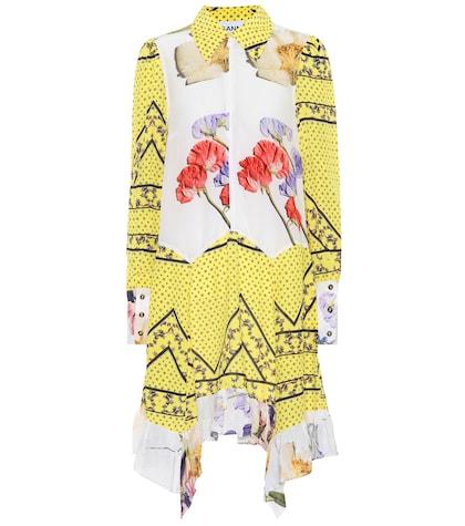 Ganni Printed Silk-blend Midi Dress
