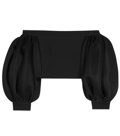 David Koma Cady And Neoprene Crop Top