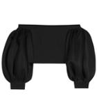 David Koma Cady And Neoprene Crop Top