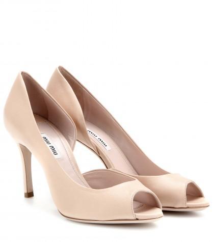 Miu Miu Leather Peep-toe Pumps