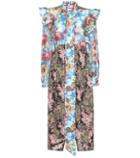 Moncler Gamme Rouge Pleated Floral-printed Silk Dress