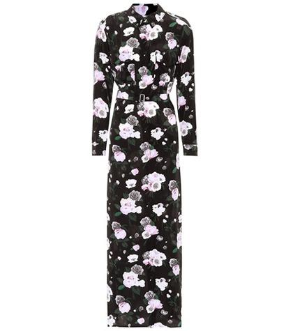 Equipment Major Floral-printed Silk Dress