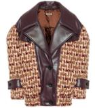 Miu Miu Wool Tweed And Leather Jacket