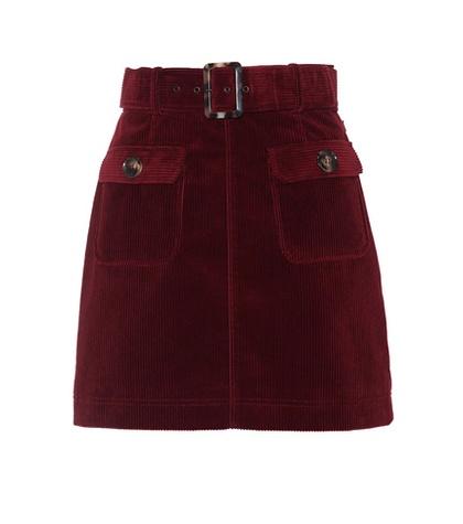 Alexachung Belted Corduroy Miniskirt