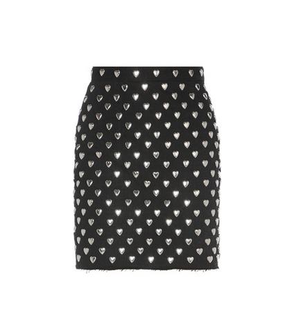Saint Laurent Embellished Denim Skirt