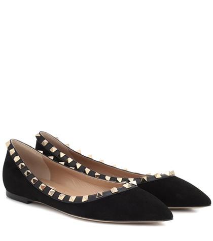 Givenchy Valentino Garavani Rockstud Suede Ballerinas