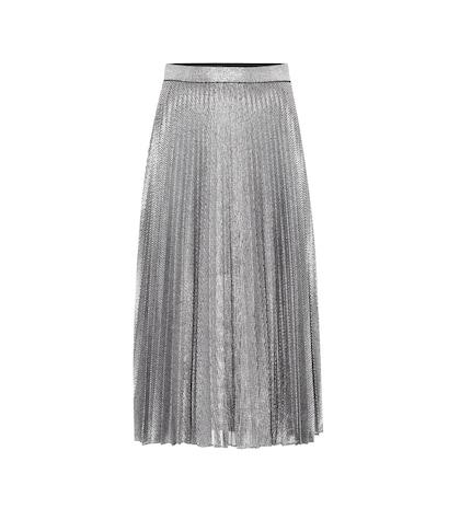Christopher Kane Metallic Pleated Midi Skirt