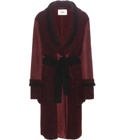 Fendi Suede And Shearling Coat