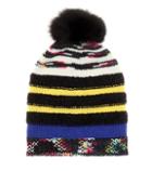 Missoni Knitted Wool Hat With Fur Trim