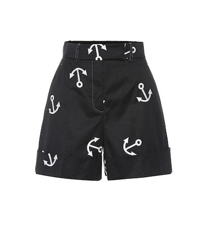 Thom Browne Printed High-rise Cotton Shorts